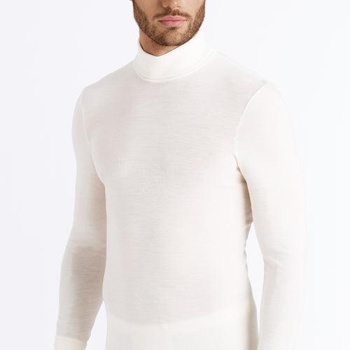 73403 Woolen Silk M Turtleneck Shirt - 795 Cygne