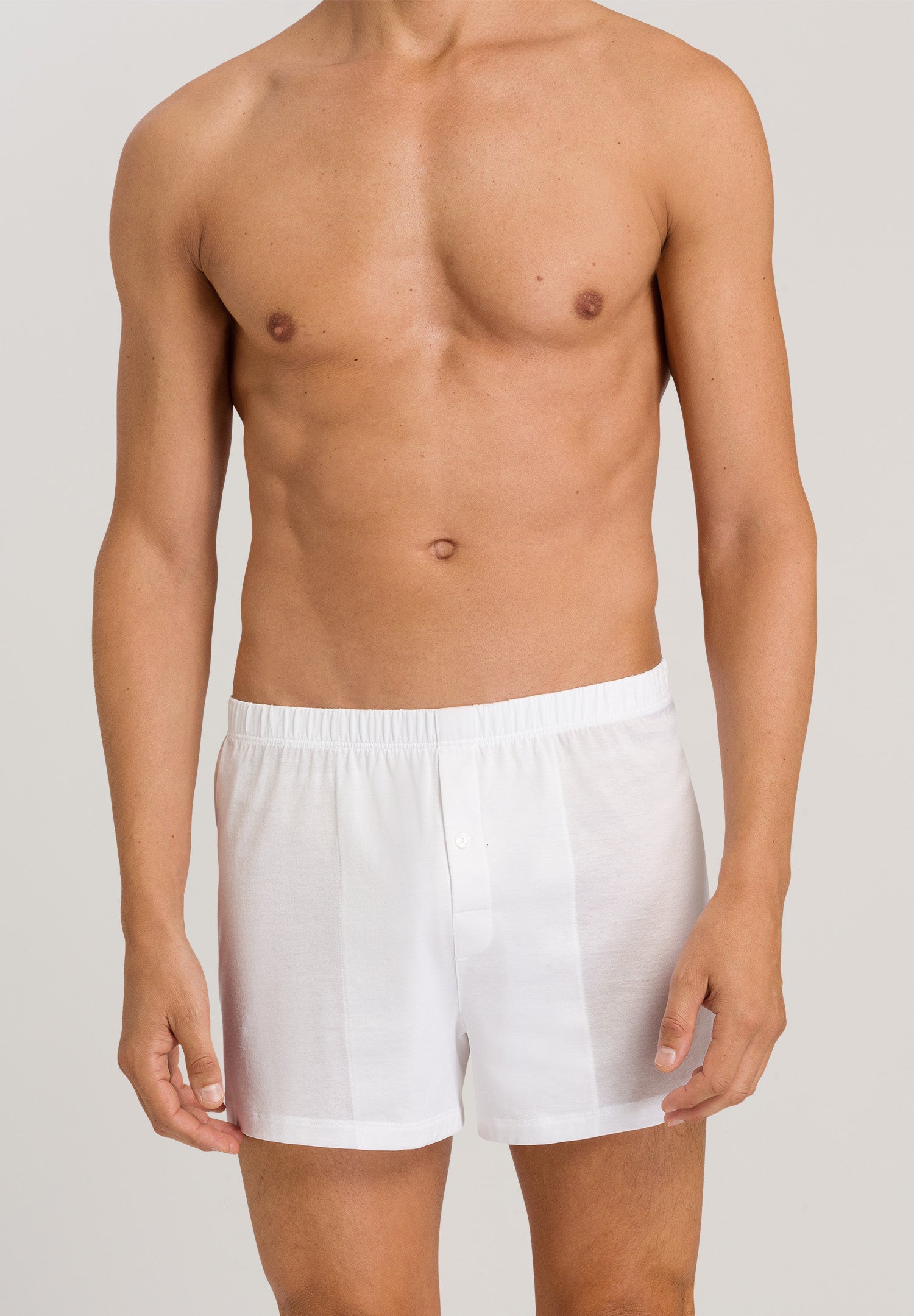 73505 Cotton Sporty Knit Boxer With Button Fly - 101 White