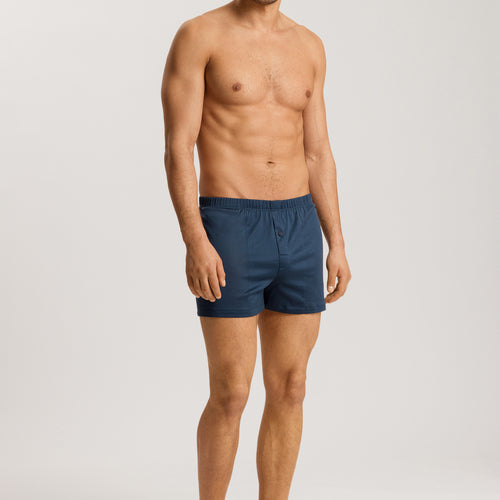 73505 Cotton Sporty Knit Boxer With Button Fly - 2644 Midnight Sky