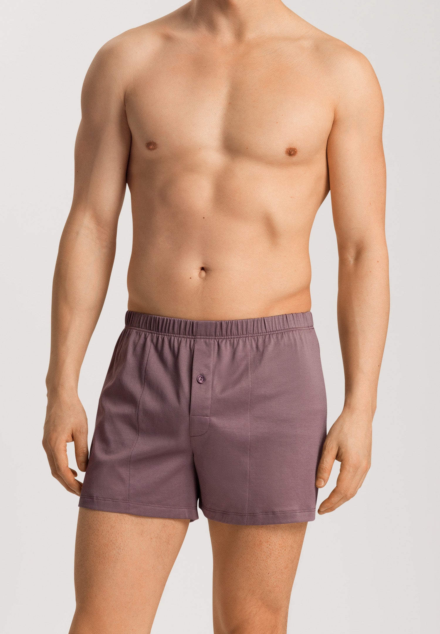 73505 Cotton Sporty Knit Boxer With Button Fly - 2770 Smokey Plum