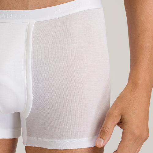 73634 Cotton Pure Boxer Brief With Fly - 101 White