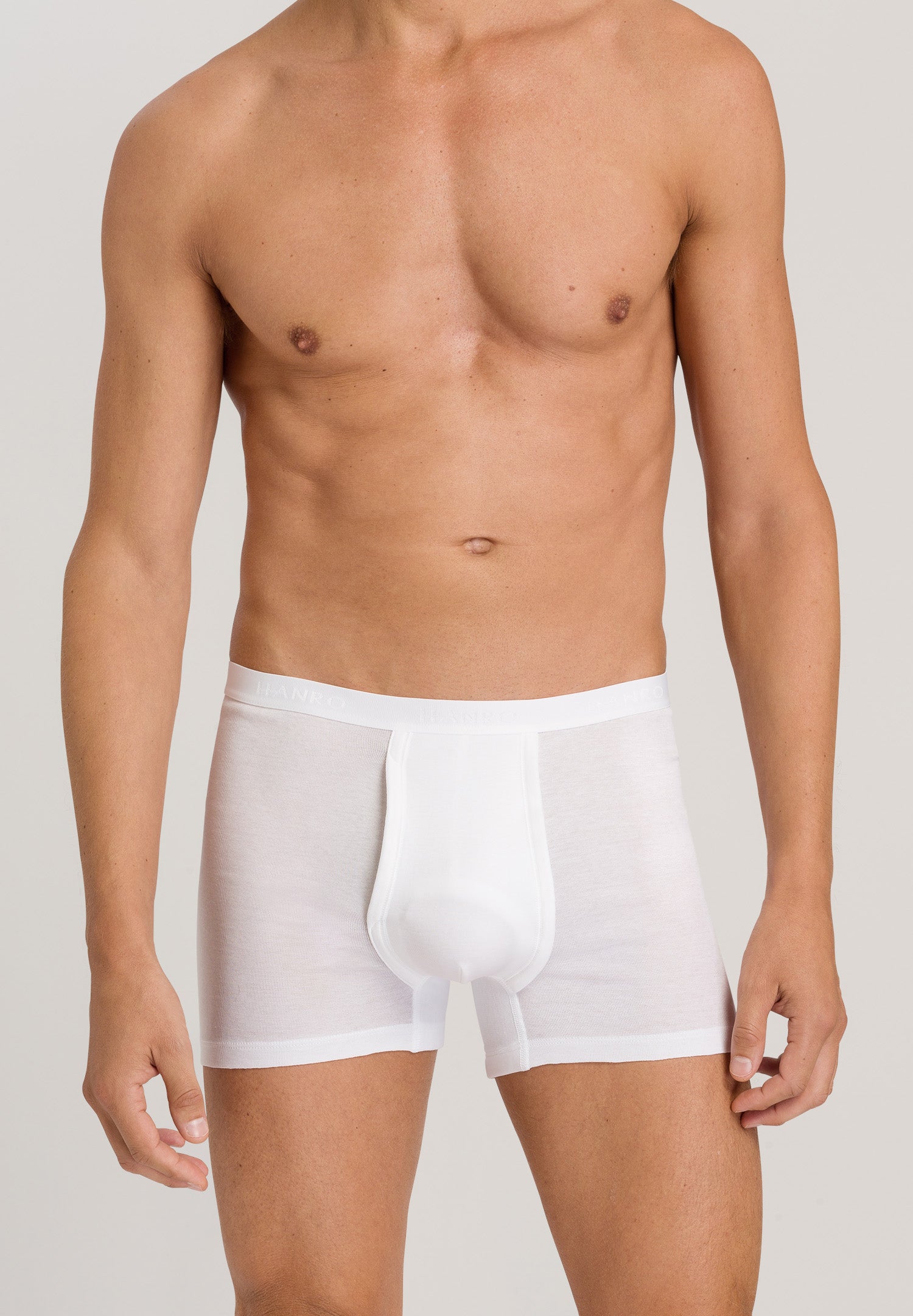 73634 Cotton Pure Boxer Brief With Fly - 101 White