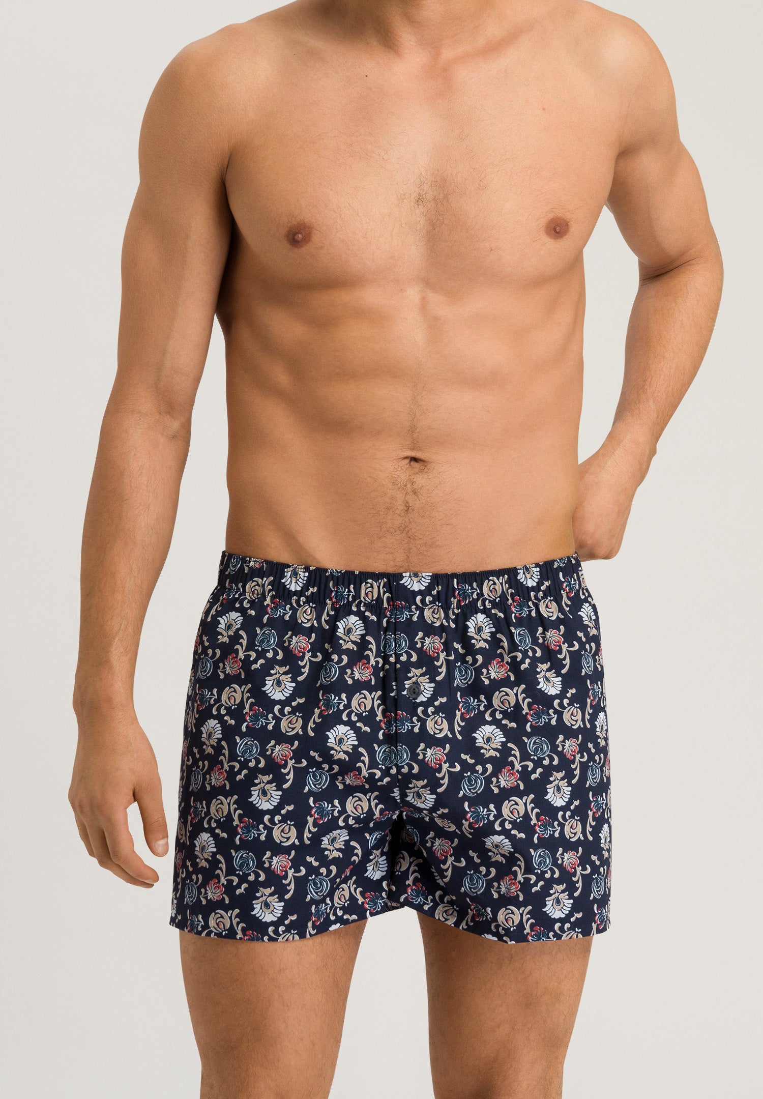 74013 Fancy Woven Boxer - 1248 Navy Botany Print