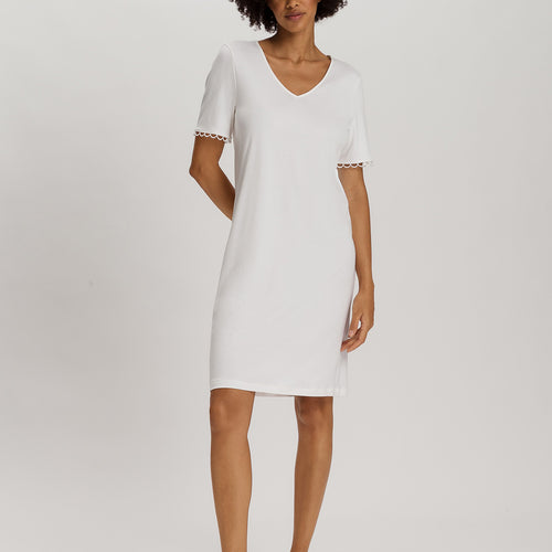 Anouk V-Neck Cotton Nightgown | Off White 74808-102