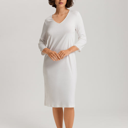 Anouk V-Neck Cotton Nightgown | Off White 74809-102