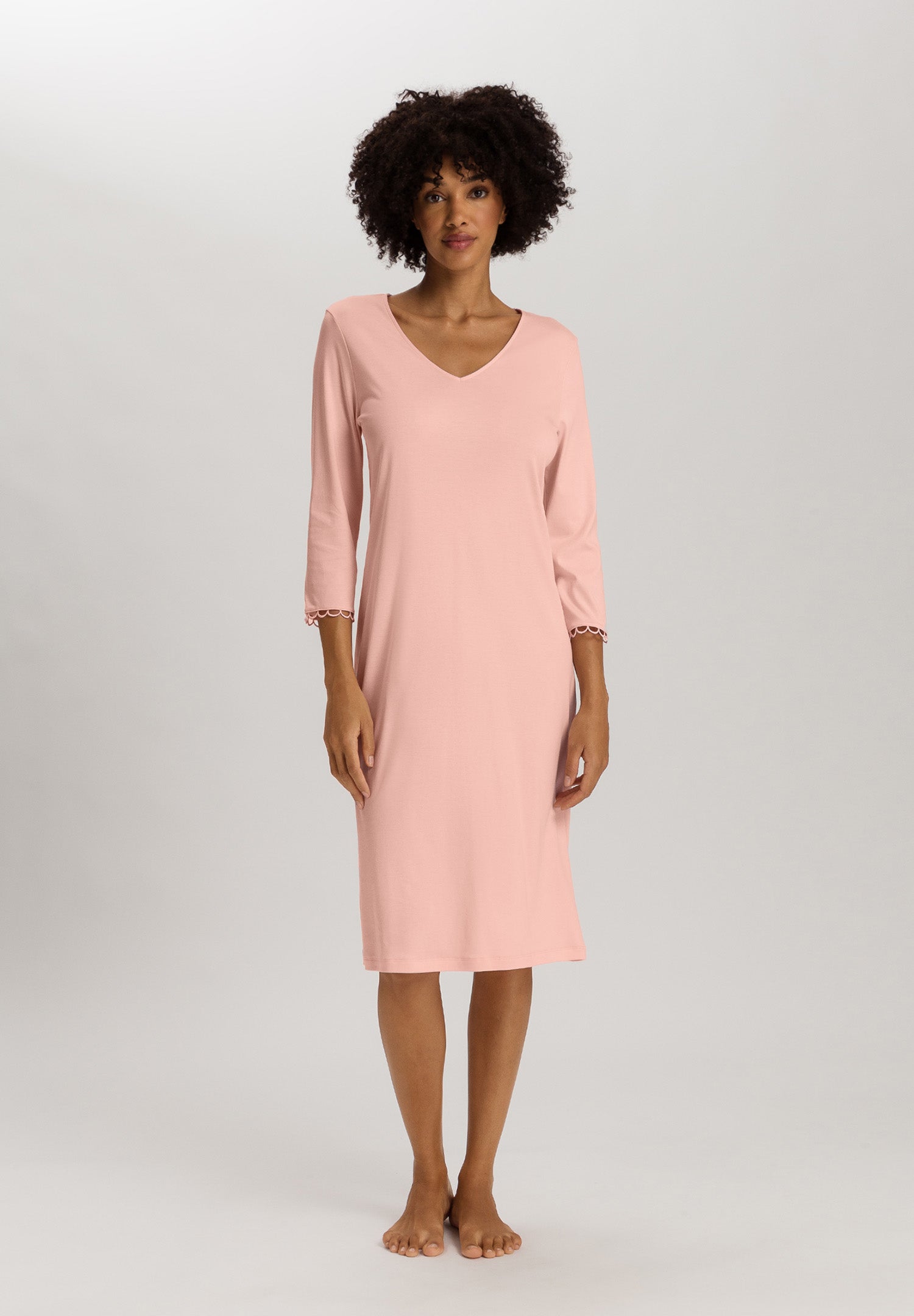 Anouk V-Neck Cotton Nightgown | Pink Blaze 74809-2340