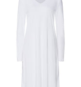 Cotton Silk V-Neck Cotton Nightgown | White 74815-101