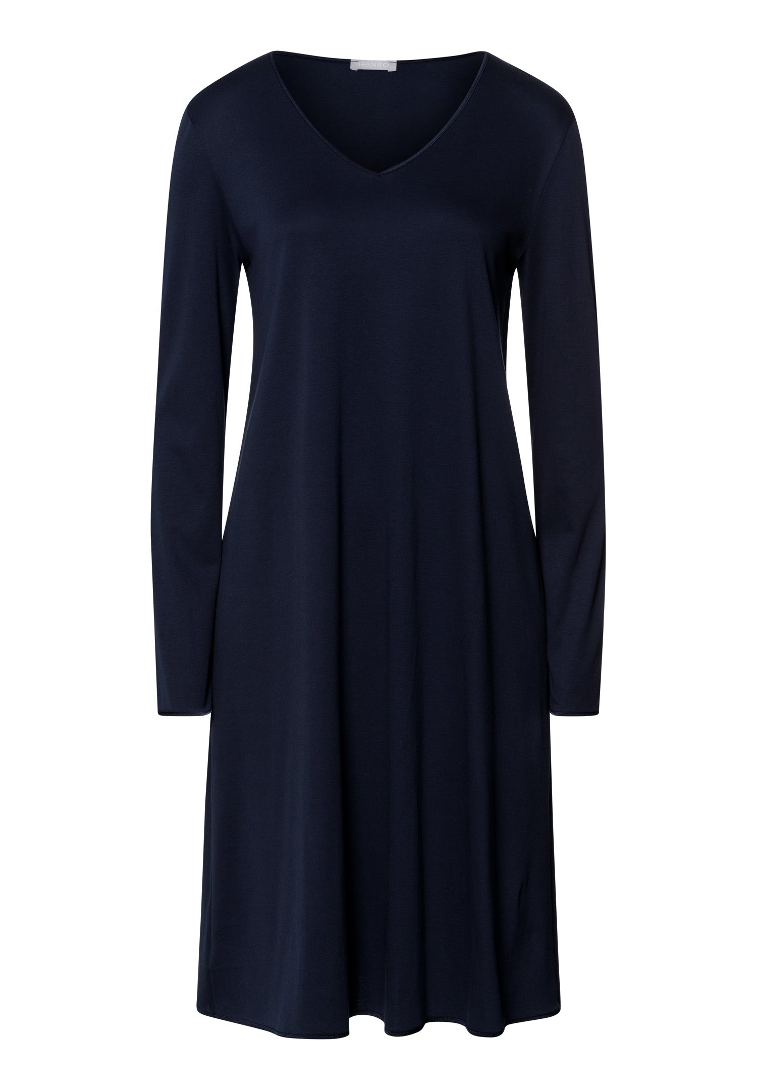 Cotton Silk V-Neck Cotton Nightgown | Deep Navy 74815-1610