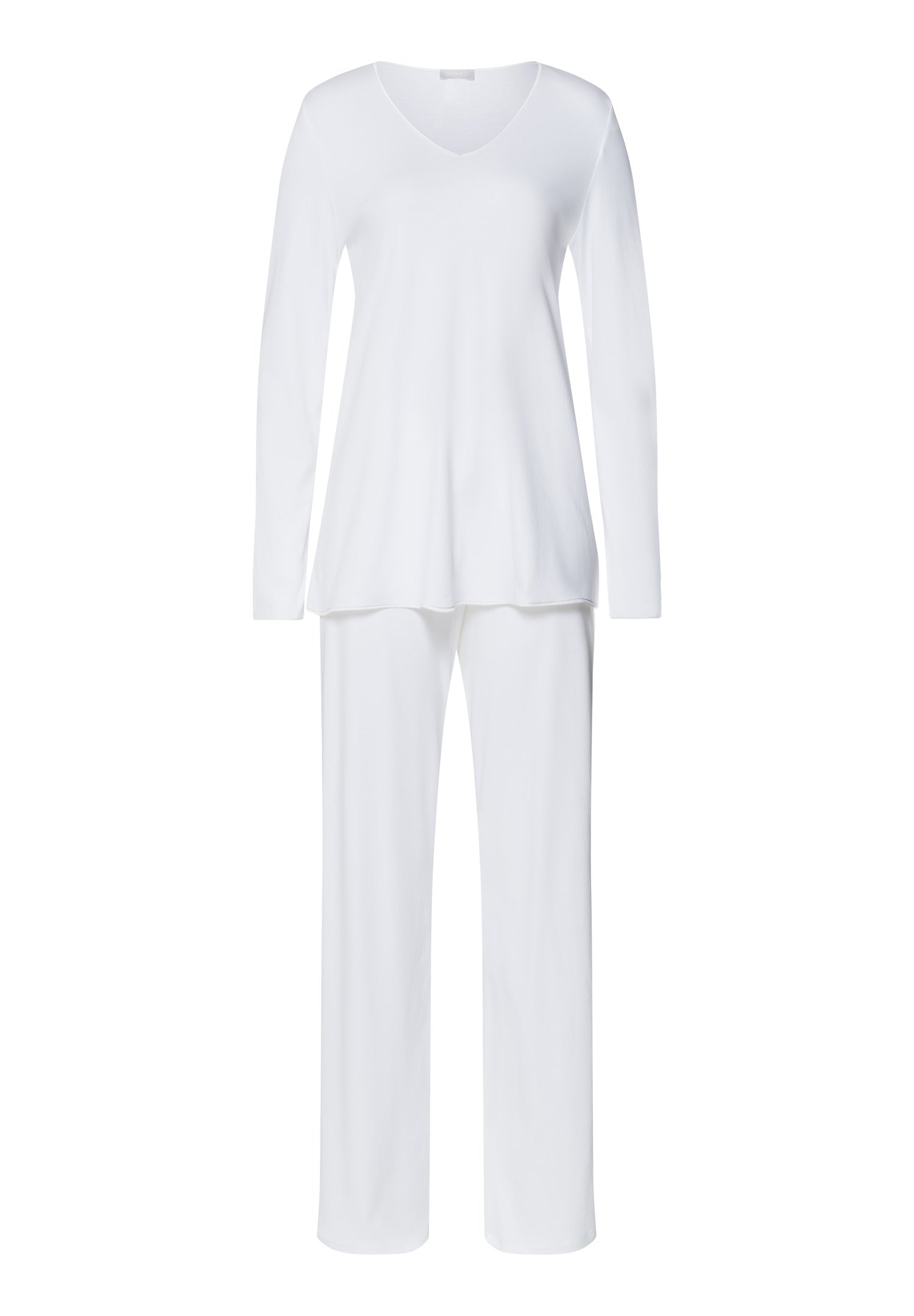 Cotton Silk V-Neck Cotton Pajama Set | White 74816-101