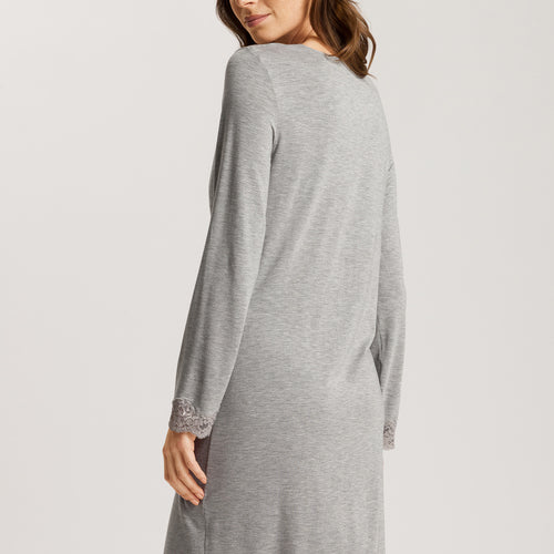 74832 Natural Elegance Long Sleeve Nightgown 100cm - 958 Grey Melange