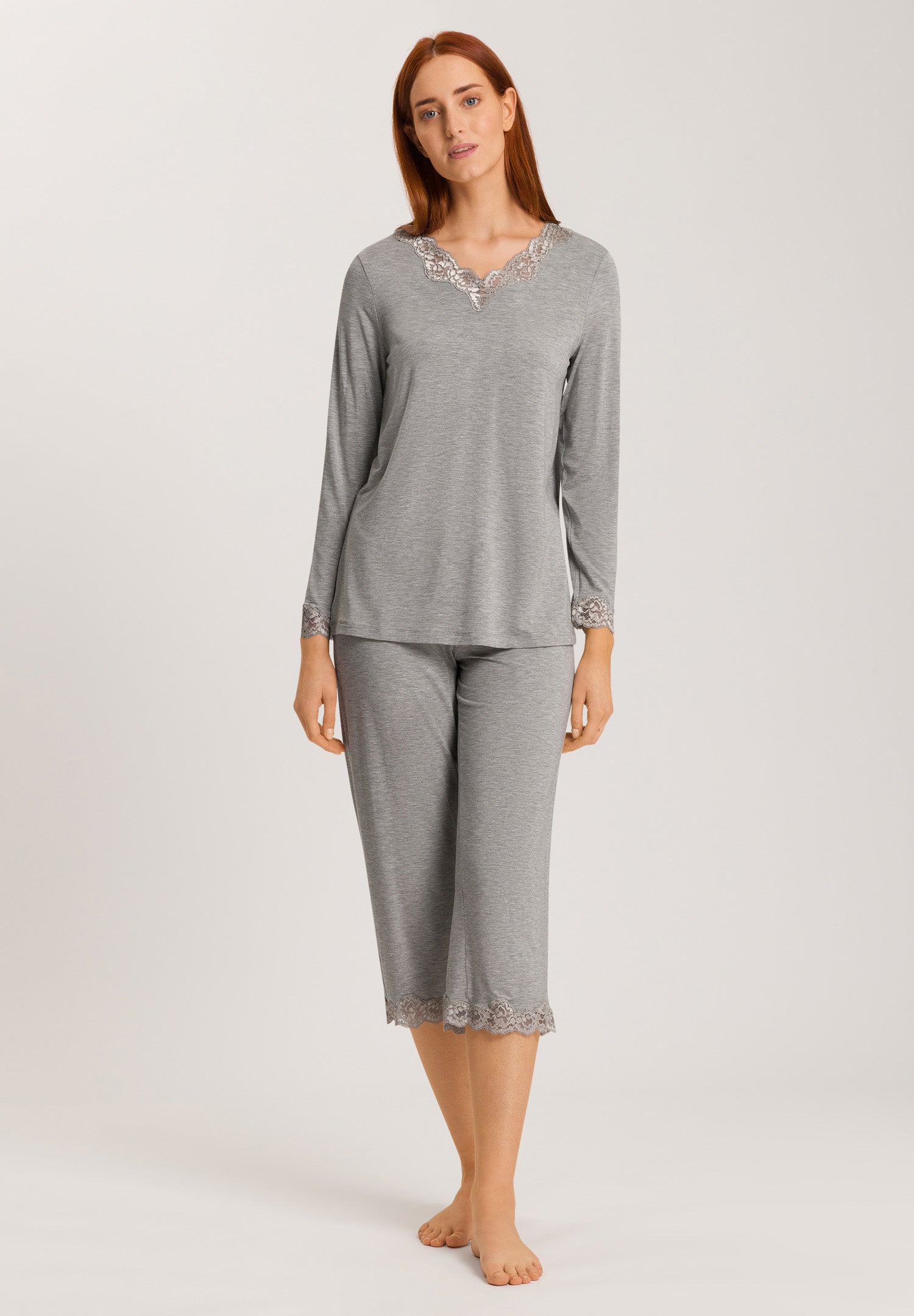 74833 Natural Elegance Long Sleeve Pajama Set - 958 Grey Melange