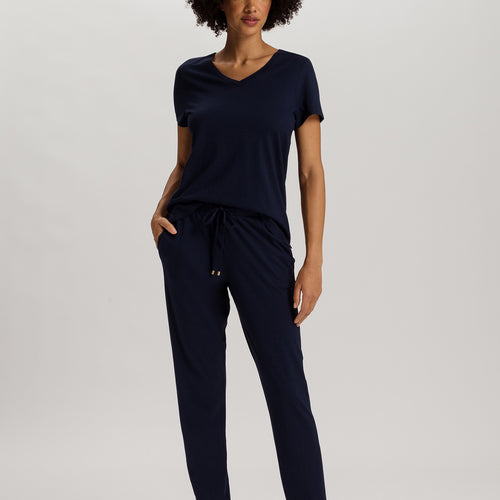 Sleep And Lounge Relaxed V-Neck Top | Deep Navy 74842-1610