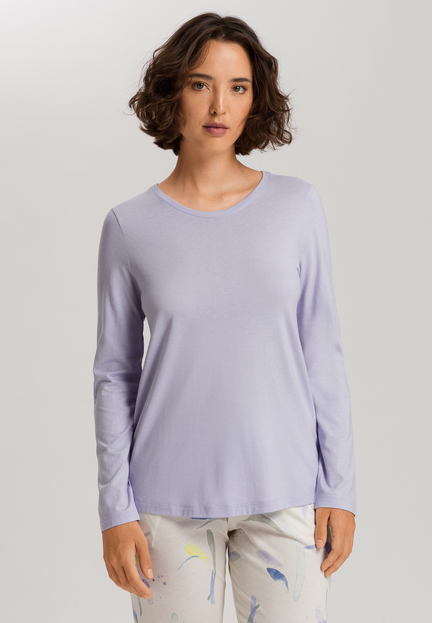 Sleep And Lounge Relaxed Round Neck Top | Purple Heather 74844-2474