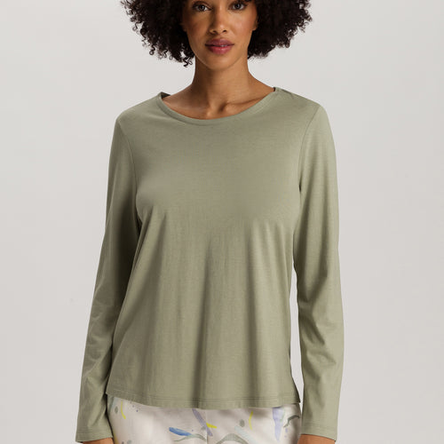 Sleep And Lounge Relaxed Round Neck Top | Crystal Green 74844-2732