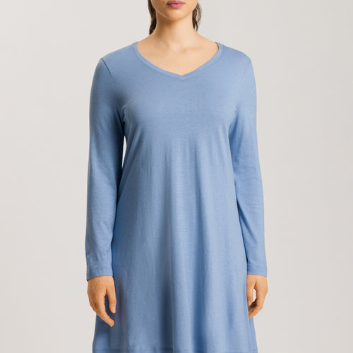 74847 Sleep And Lounge Long Sleeve Nightgown 95cm - 2533 Endless Blue