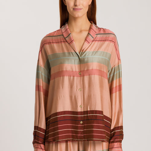 74858 Hannah Long Sleeve Shirt - 2166 Earth Tanned Stripe