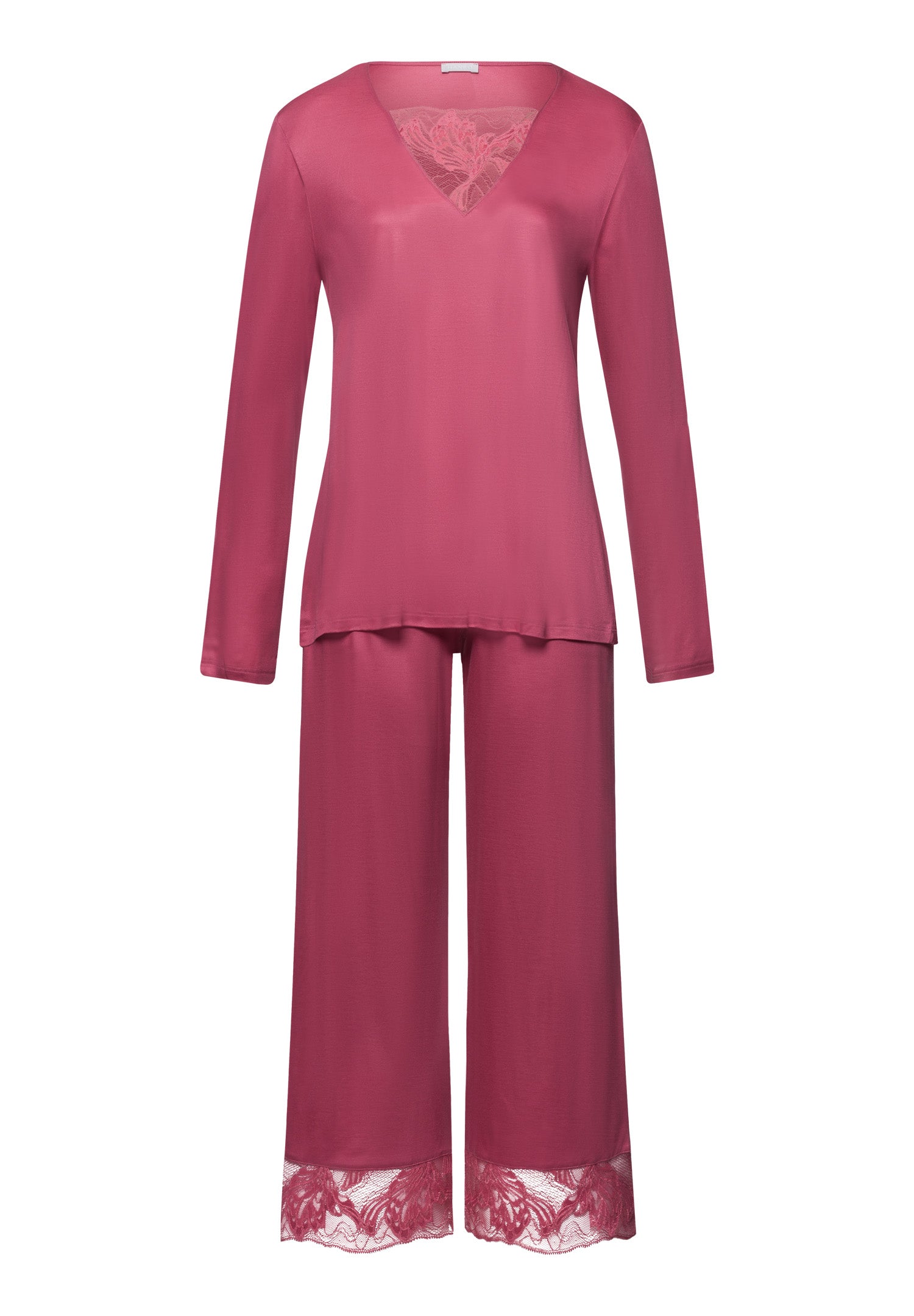 74887 Eva Long Sleeve Cropped Pajama - 2414 Rose Wine