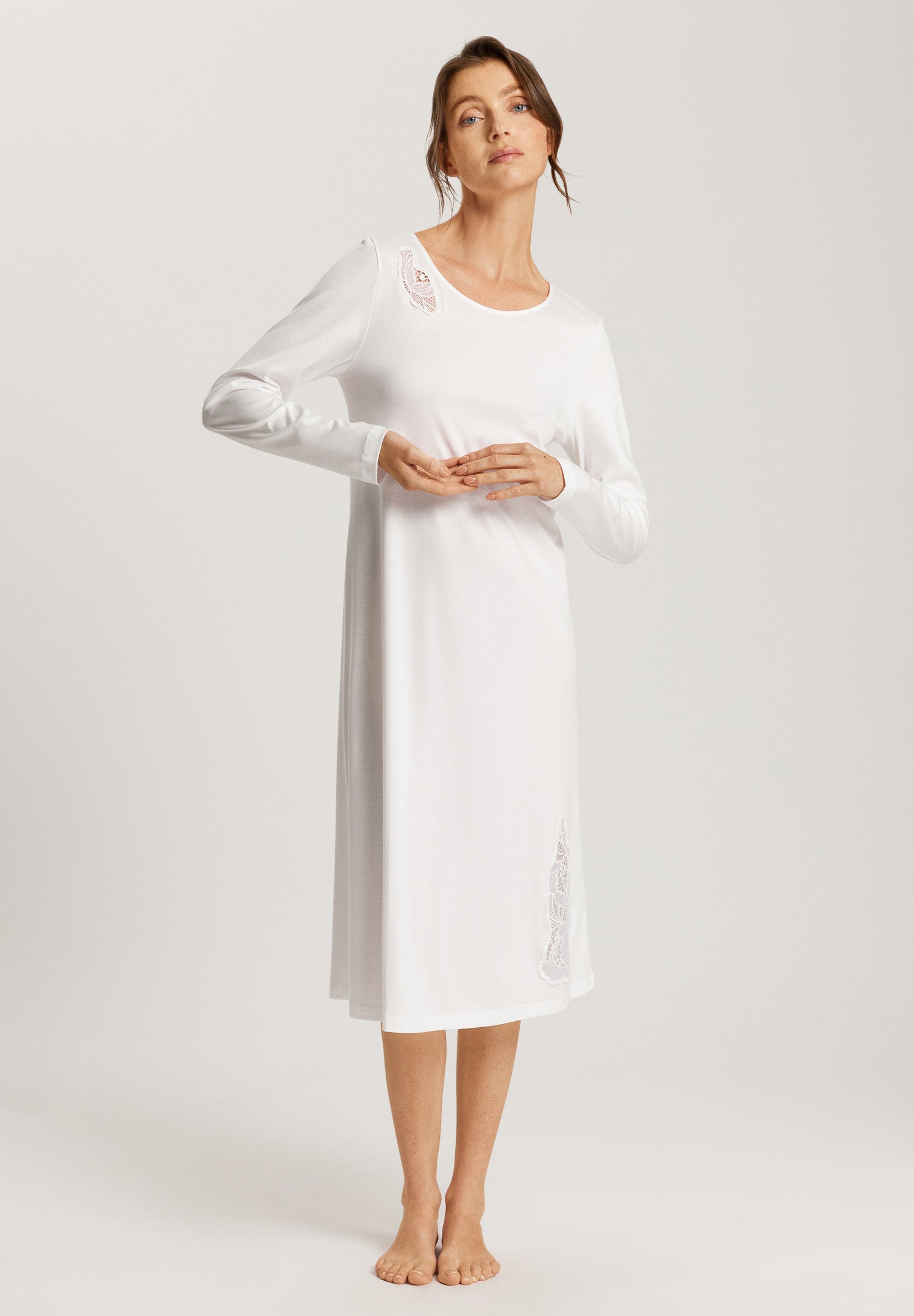 74892 Anne Long Sleeve Nightgown 110cm - 102 Off White