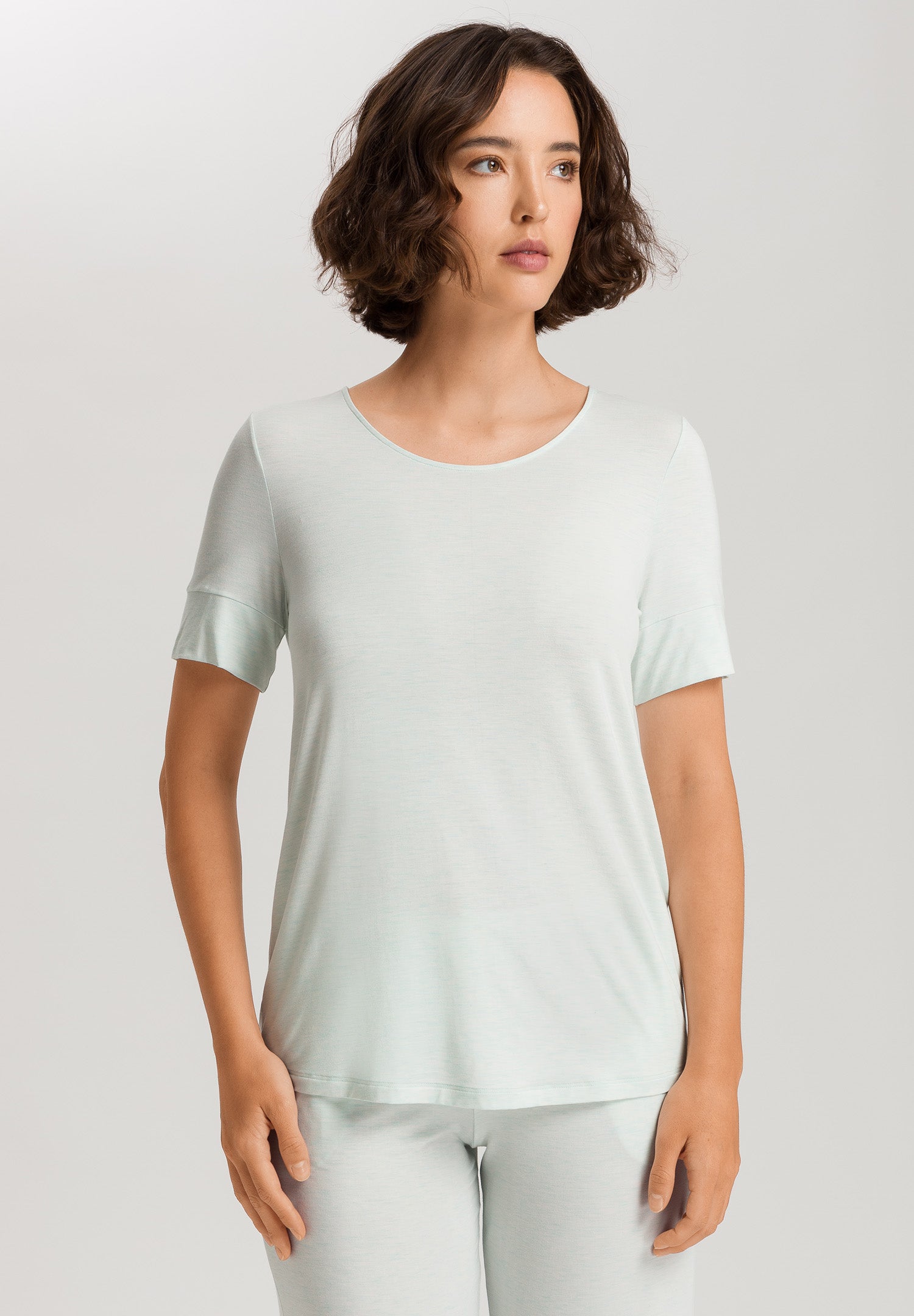 Natural Elegance Flowy Round Neck Top | Vapor Melange 74902-3011