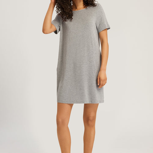 74949 Natural Elegance Short Sleeve Nightdress 90cm - 958 Grey Melange