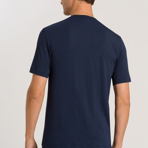 75035 Casuals S/Slv Shirt V-Neck - 1610 Deep Navy