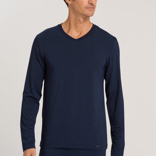 75036 Casuals L/Slv Shirt V-Neck - 1610 Deep Navy