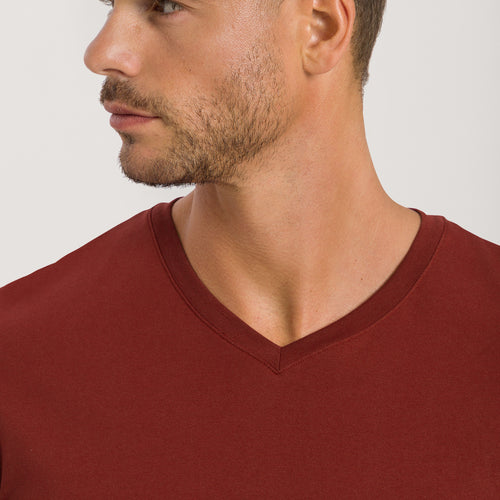 75051 Living Shirts Short Sleeve V-Neck Shirt - 2750 Russet Brown