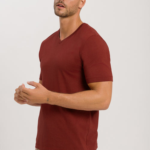 75051 Living Shirts Short Sleeve V-Neck Shirt - 2750 Russet Brown