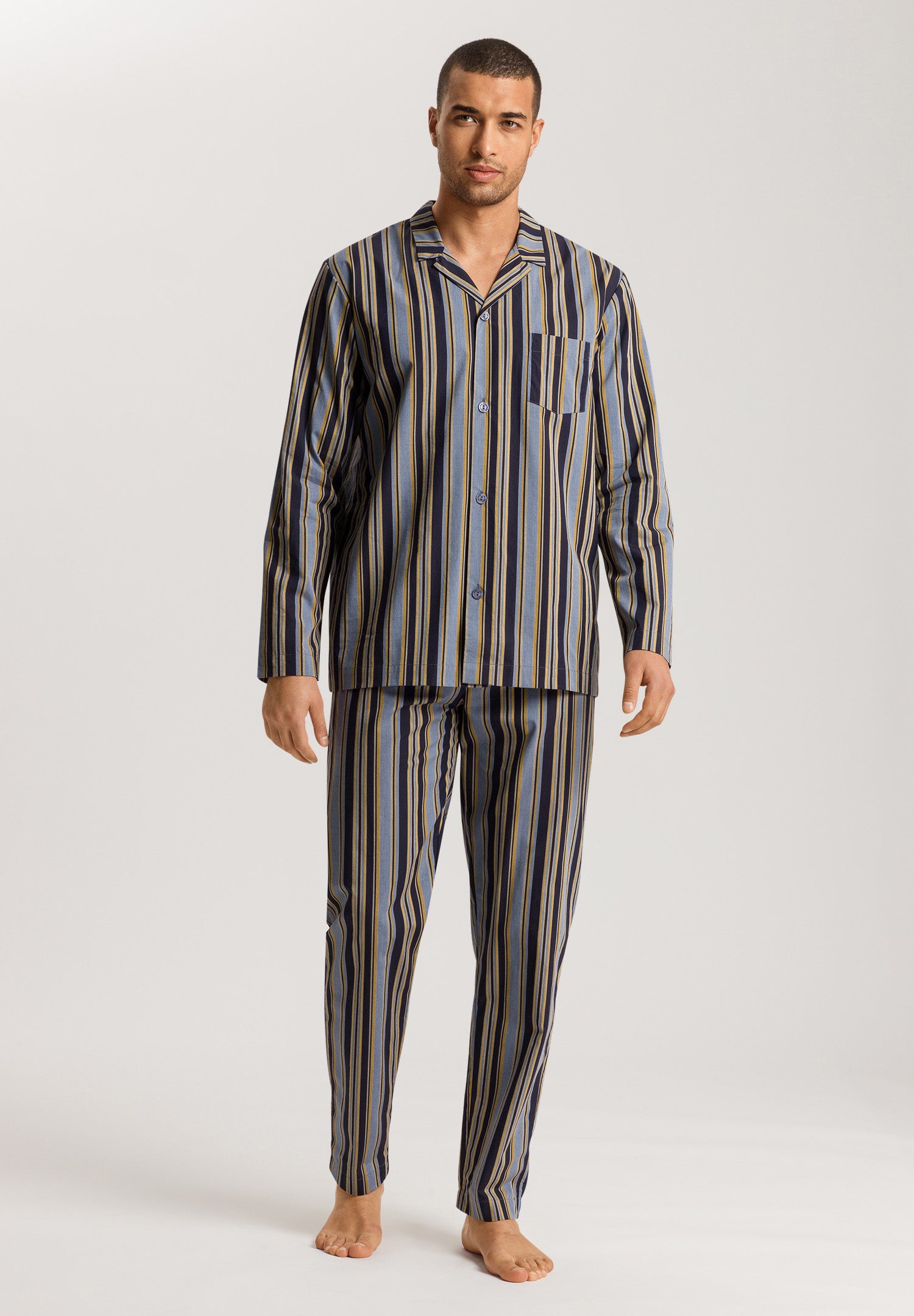 75115 Night & Day Long Sleeve Pajama Woven Set - 2886 Ocean Stripe