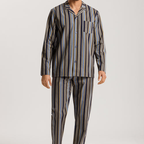 75115 Night & Day Long Sleeve Pajama Woven Set - 2886 Ocean Stripe