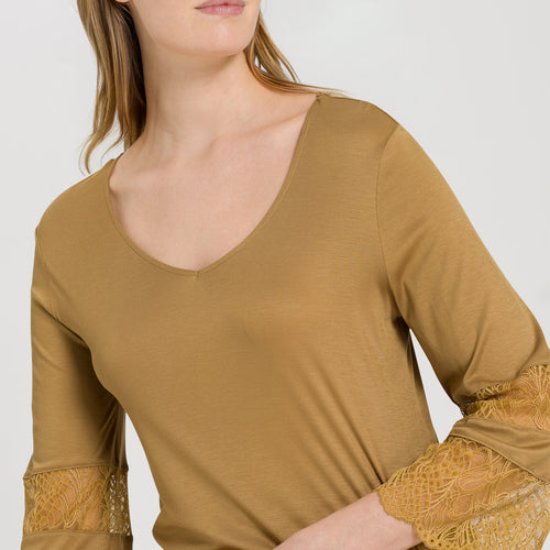 76166 Lilova Knit 3/4 Sleeve Shirt - 1246 Gold