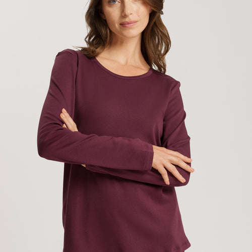 76491 Loungy Nights Knit Long Sleeve Shirt - 2483 Deep Maroon