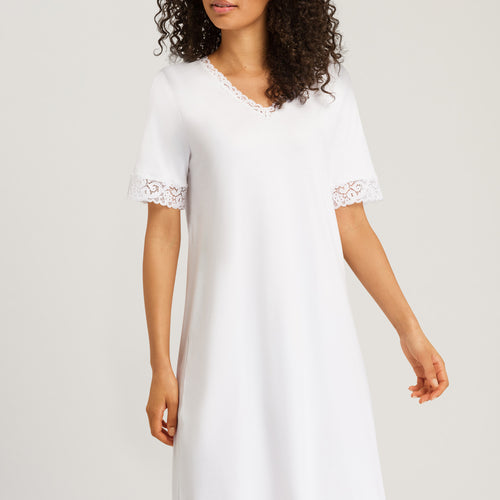 77040 Moments S/Slv Nightgown 100 Cm - 101 White