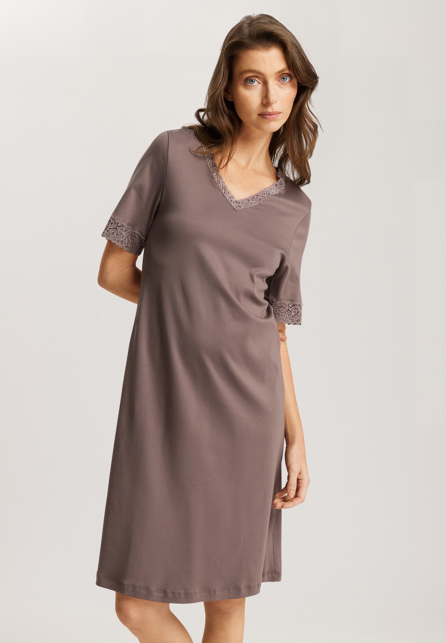 77040 Moments Short Sleeve Nightgown 100cm - 2756 Stonewash