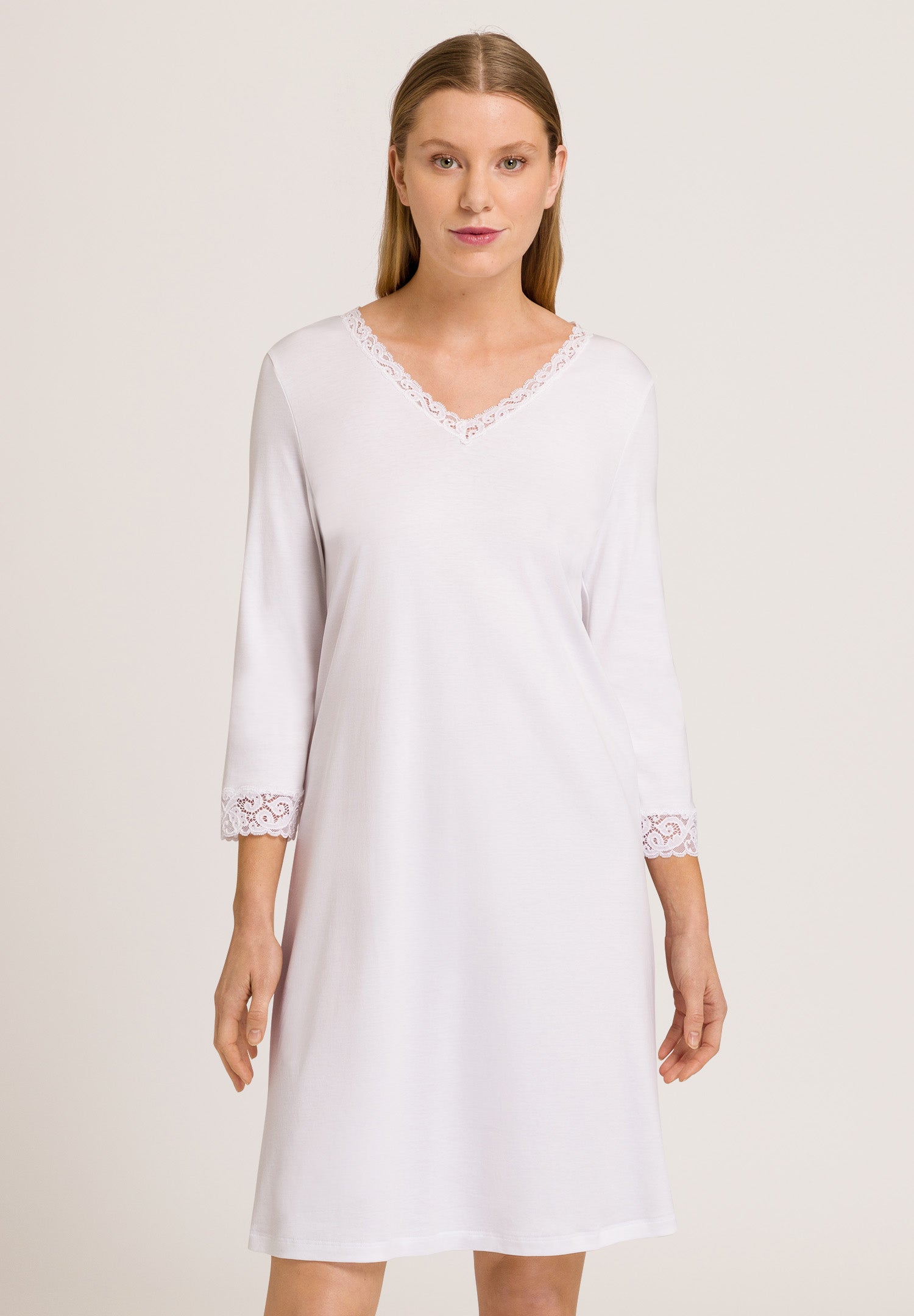 77162 Moments 3/4 Slv Nightgown 100cm - 101 White