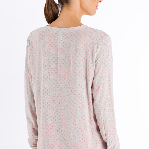 77611 Sleep And Lounge Woven Long Sleeve Shirt - 1930 Minimal Blush