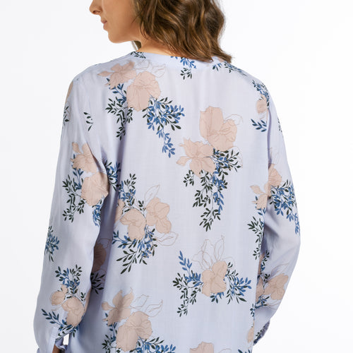 77611 Sleep And Lounge Woven Long Sleeve Shirt - 2069 Marble Flowers