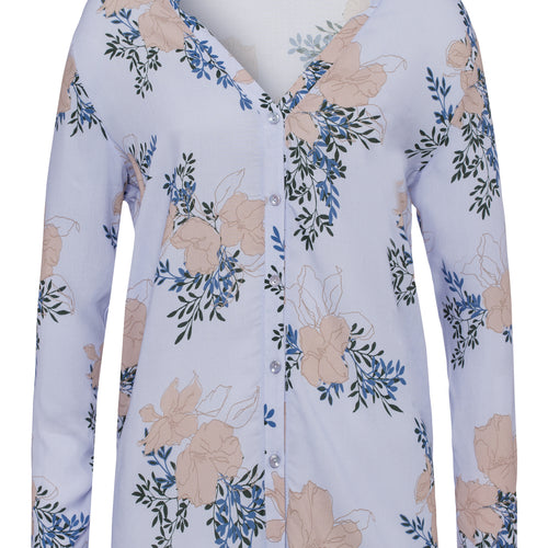 77611 Sleep And Lounge Woven Long Sleeve Shirt - 2069 Marble Flowers