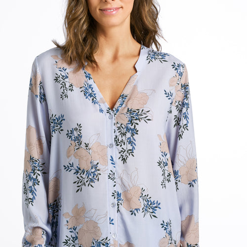 77611 Sleep And Lounge Woven Long Sleeve Shirt - 2069 Marble Flowers