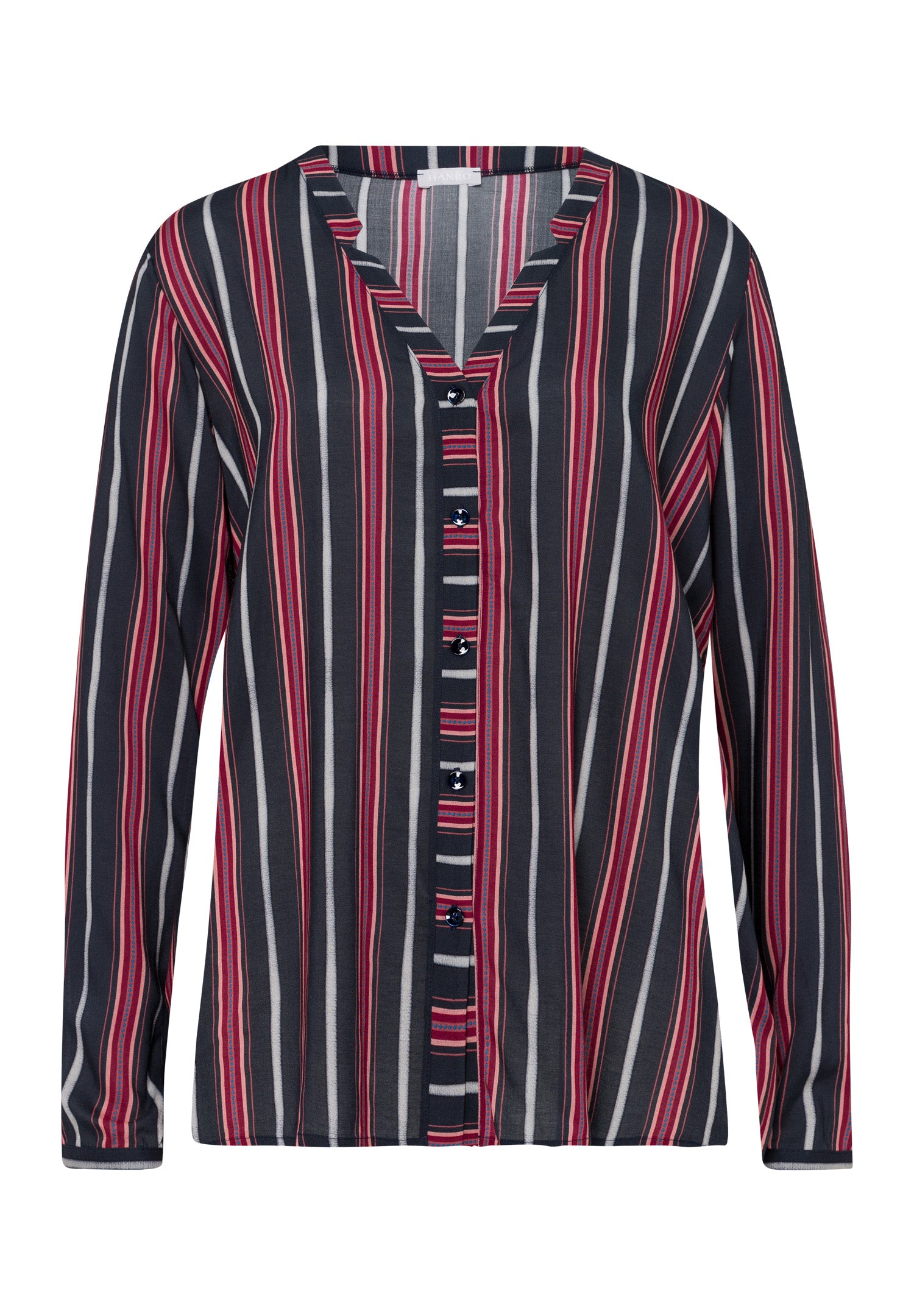 77611 Sleep And Lounge Woven Long Sleeve Shirt - 2984 Marsala Stripe