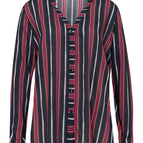 77611 Sleep And Lounge Woven Long Sleeve Shirt - 2984 Marsala Stripe