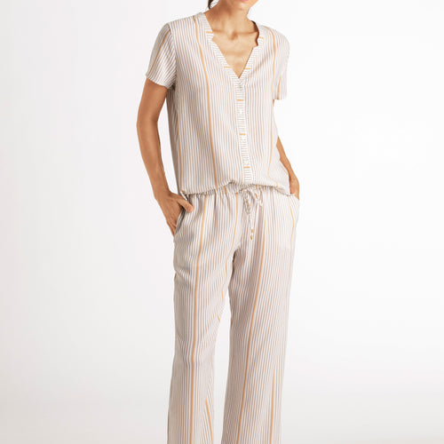 77617 Sleep And Lounge Woven Long Pant - 2008 Safari Stripe