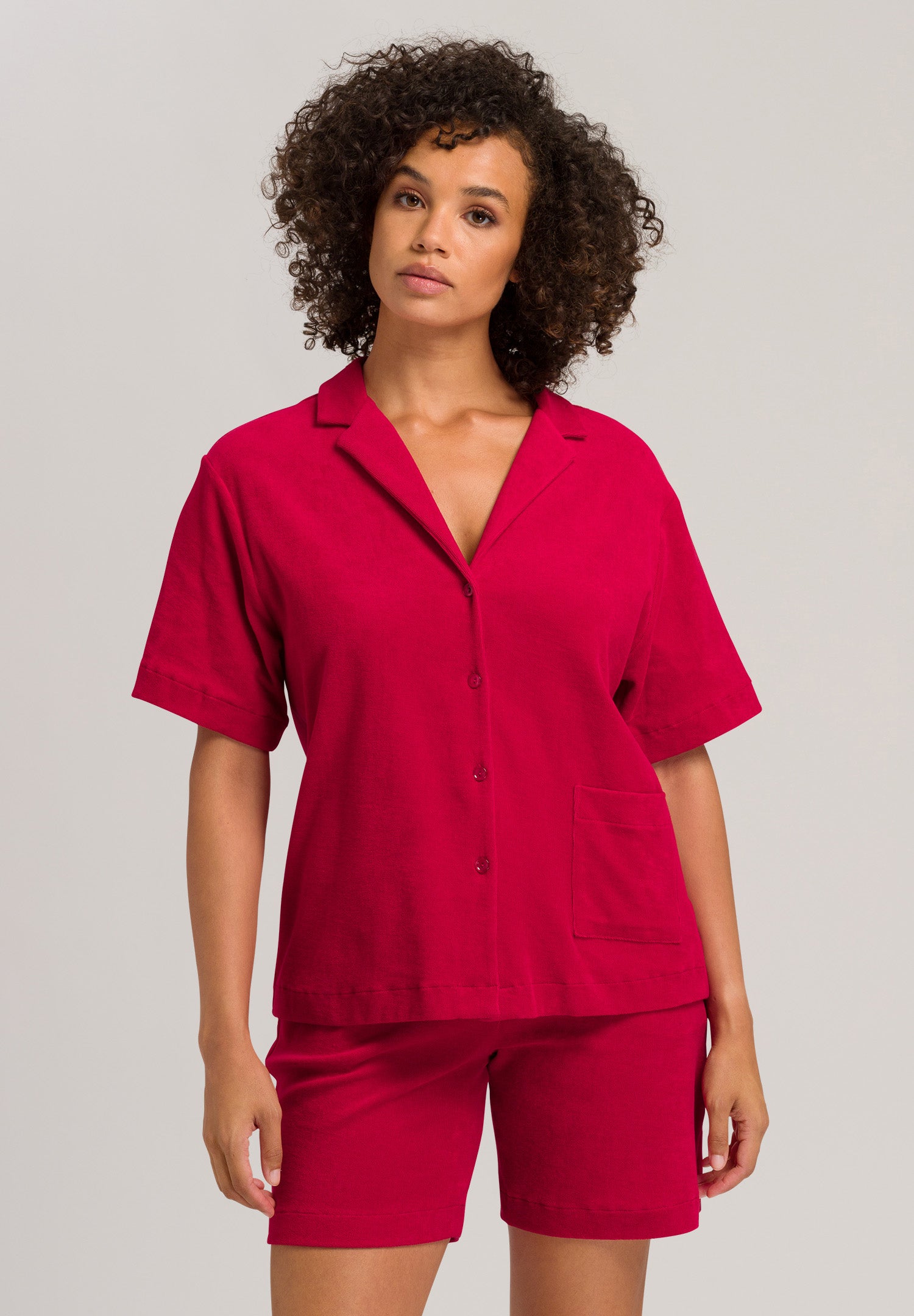 77720 Sleep And Lounge Short Sleeve Shirt - 2401 Garnet Red