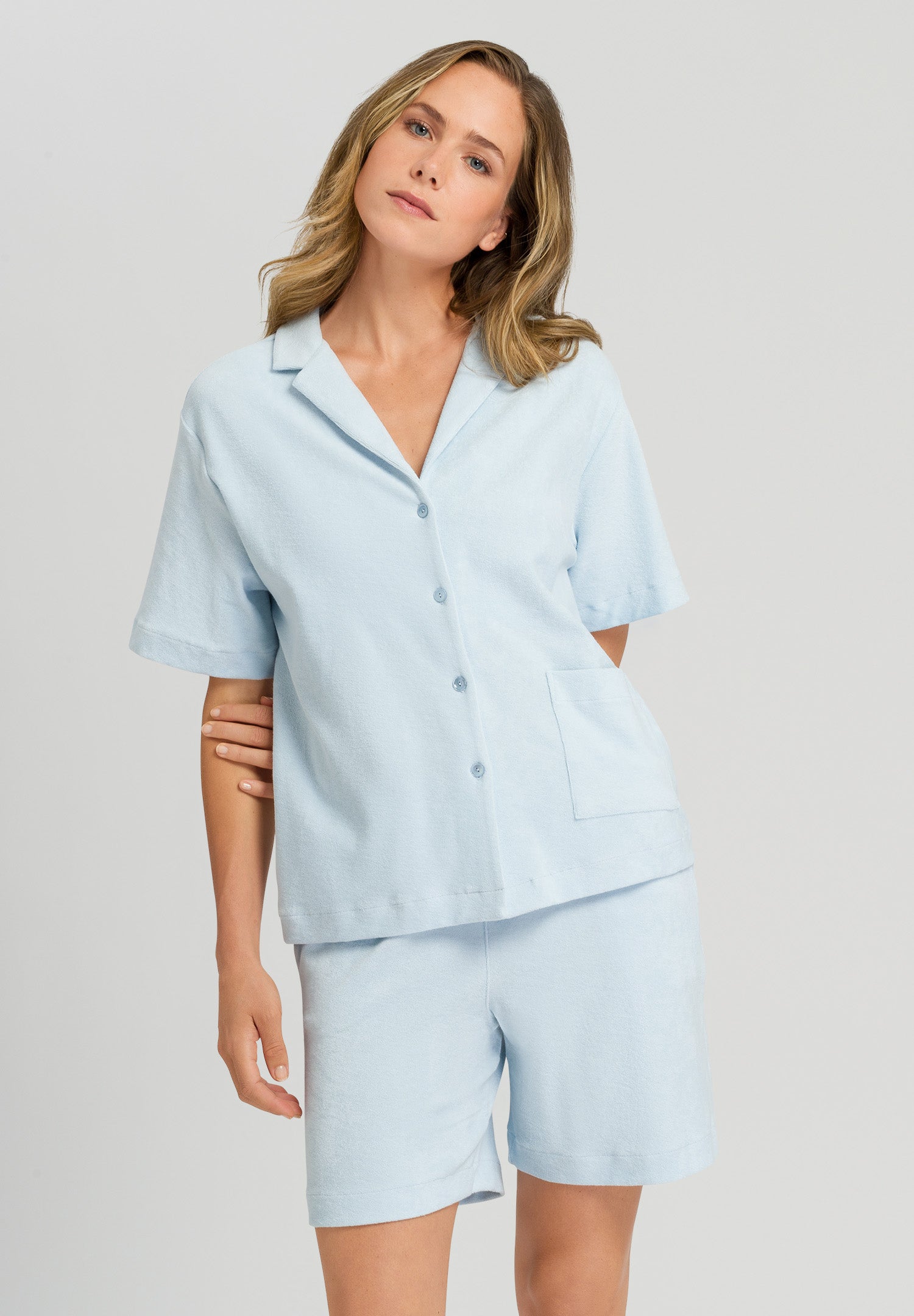 77720 Sleep And Lounge Short Sleeve Shirt - 2518 Misty Blue