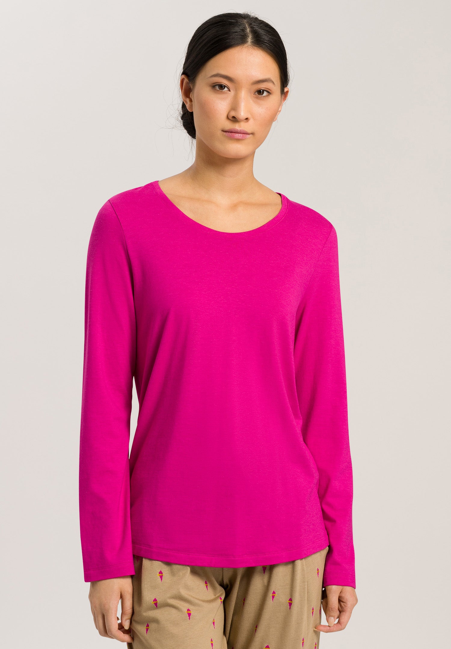 77844 Sleep And Lounge L/Slv Shirt - 1370 Very Berry