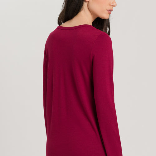 77844 Sleep And Lounge L/Slv Shirt - 2459 Burgundy