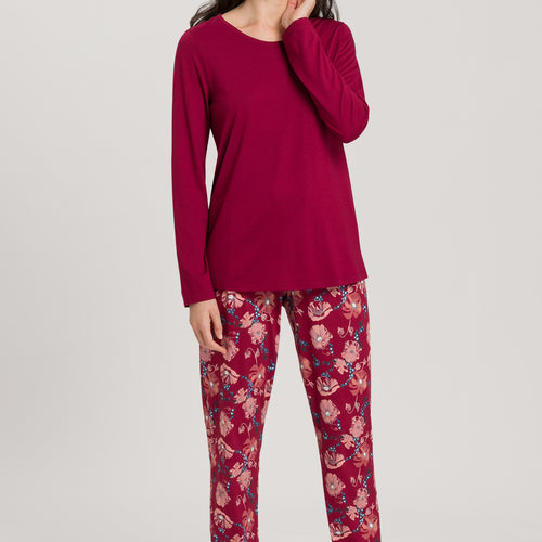 77844 Sleep And Lounge L/Slv Shirt - 2459 Burgundy