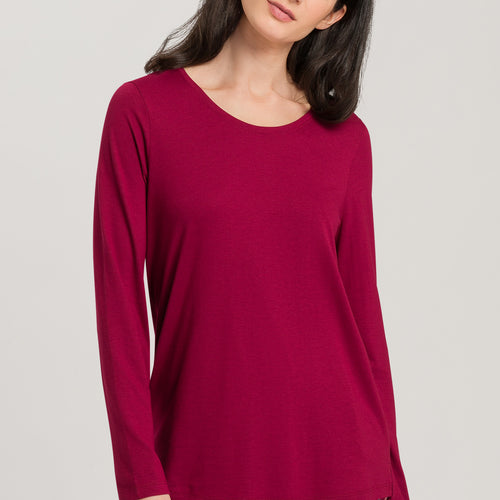 77844 Sleep And Lounge L/Slv Shirt - 2459 Burgundy