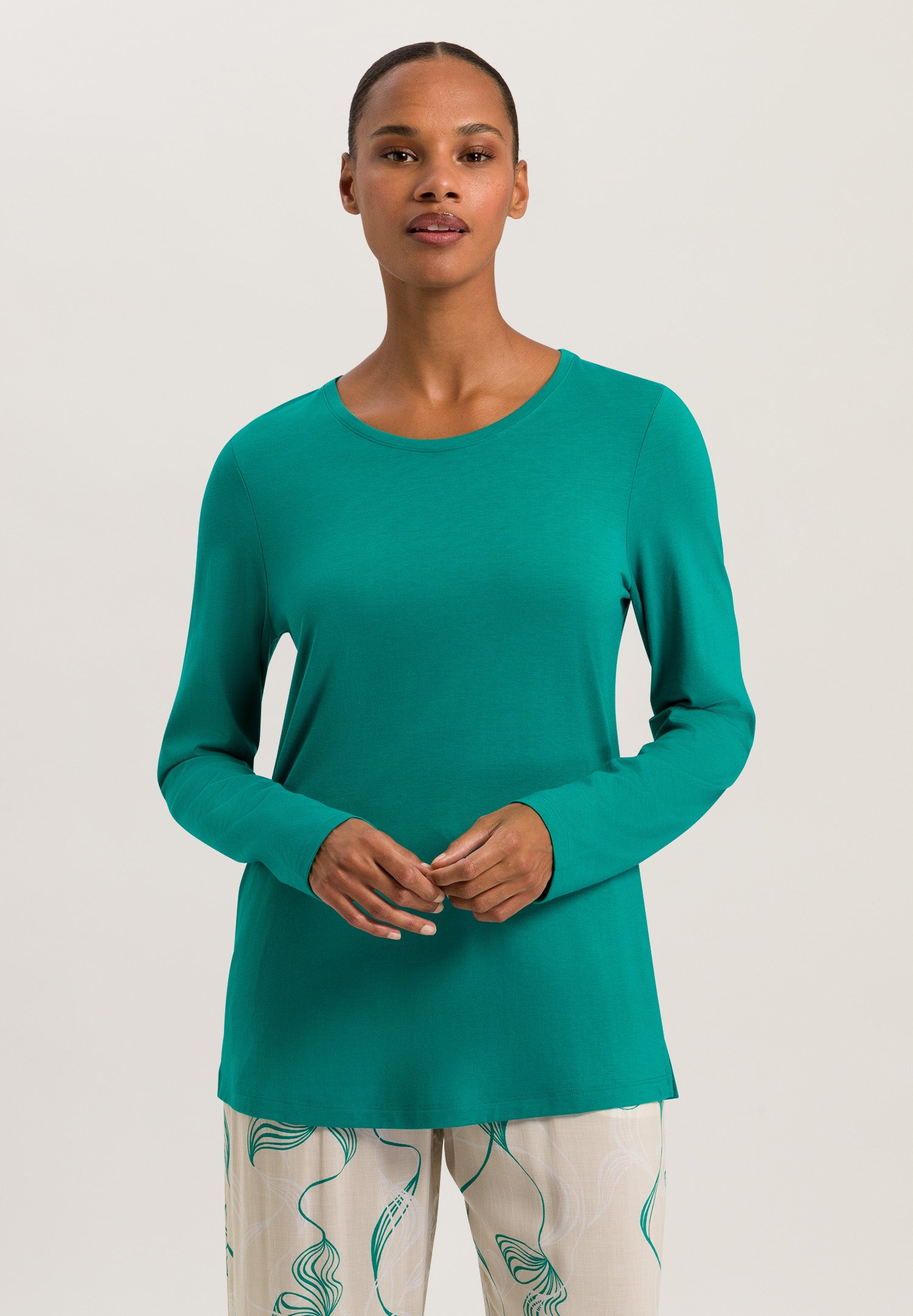 77844 Sleep And Lounge Long Sleeve Shirt - 2730 Peacock