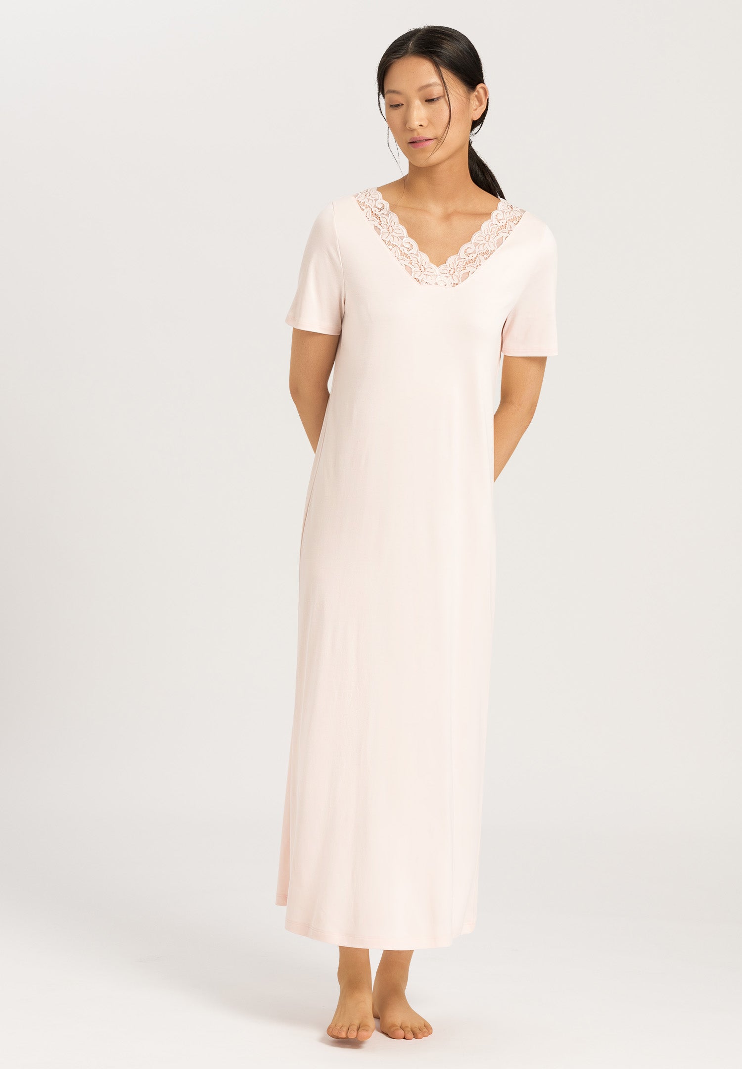 77933 Moments Short Sleeve Long Gown - 1334 Crystal Pink